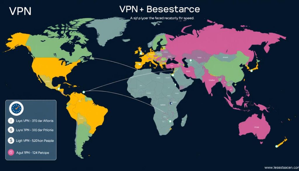 VPN server locations map